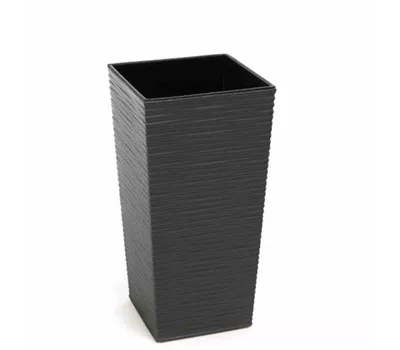 Siena Garden Pflanzkübel Nizza, eckig, 40x40x75,3 cm Rillenoptik in graphit Kunststoff 