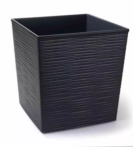 Siena Garden Pflanzkübel Biron, eckig, 30x30x31,0 cm Rillenoptik graphit Kunststoff