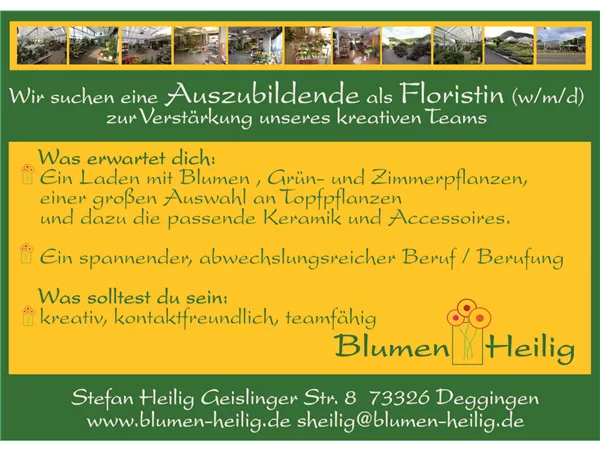 Auszubildung als Florist (w/m/d) 