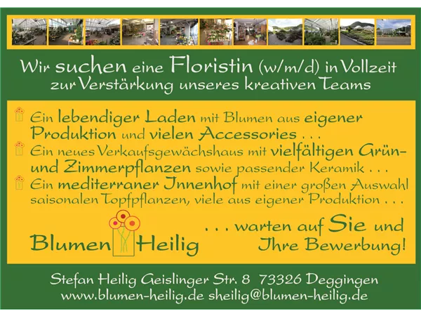 wir haben derzeit keine freie Floristenstelle (w/m/d) 