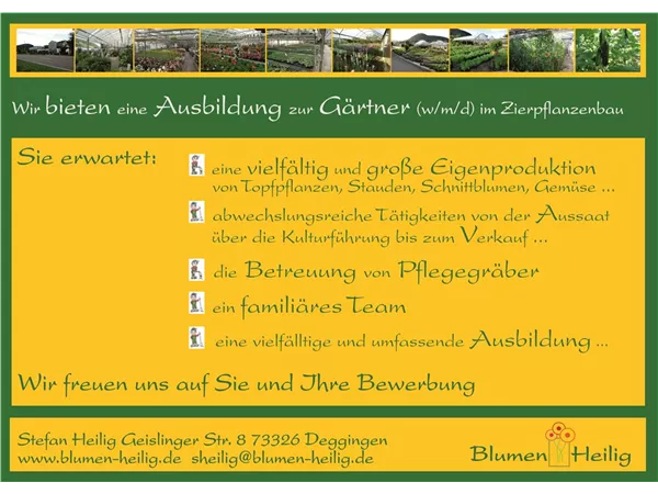 Ausbildungsstelle als Gärtner (w/m/d) ab September 2026