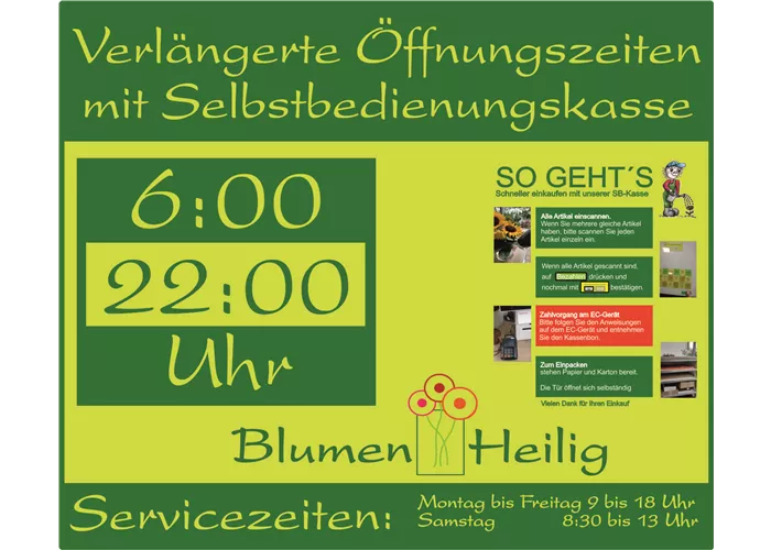 Verlängerte Öffnungszeiten